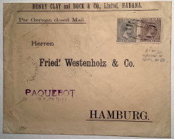 Cuba 1897 RARE 20c (UNPRICED EDIFIL) On Cover Havana Cancelled PAQUEBOT N.Y>Hamburg (New York Ship Mail - Cuba (1874-1898)