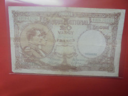 BELGIQUE 20 FRANCS 1940 Circuler (B.31) - 20 Francs