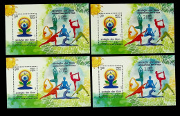 India 2015 International Day Of Yoga Lot Of 4 Miniature Sheet MS MNH P.O Fresh & Fine As Per Scan - Other & Unclassified