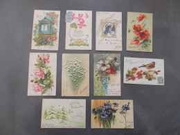 FRANCE.LOT CARTES POSTALES.FANTAISIE.GAUFREES.FLEURS. - Sammlungen & Sammellose