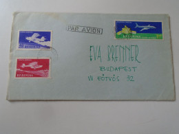 D199185   Romania  Airmail  Cover  1963 Bucuresti -sent To  Budapest  Hungary - Brenner -with Content -stamp Airplane - Lettres & Documents