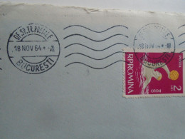 D199189 Romania  Airmail  Cover  1964 Bucuresti -sent To  Budapest  Hungary - Brenner -  Content -stamp Water Polo - Lettres & Documents