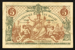 Belgio Belgium Belgique 5 Francs  03 01 1921 Lotto 3874 - 5 Francos