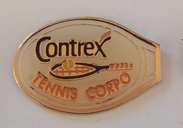 YY487 Pin's Tennis Corpo Contrex Contrexéville Vosges Achat Immédiat - Tennis