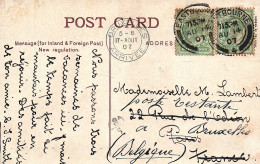 1907 Gb CIRCULATED TO PARIS THEN REDIRECTED POSTE RESTANTE TO BELGIUM BRUXELLES - Storia Postale