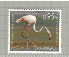 Montenegro 2015, Bird, Birds, Flamingo, 1v, MNH** - Flamants