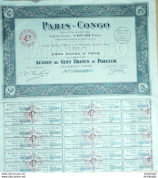 Paris Congo (Industrie Coloniale) Action 100 Fr 1925 - Afrika