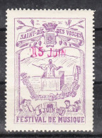 VV-080 1913 Saint Die Des Vosges Music Festival Vignette MNH** - Sonstige & Ohne Zuordnung