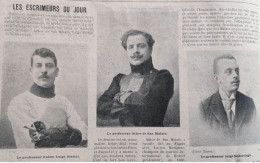 1901 ESCRIME - ESCRIMEURS DU JOUR - ATHOS DE SAN MALATO - LUIGI SESTINI - SELDERSLAGH ( BELGIQUE ) - VIE AU GRAND AIR - Fencing