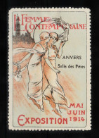 VV-188 1914 Anvers La Femme Contempgraine Salle Des Fetes Vignette No Gum - Andere & Zonder Classificatie