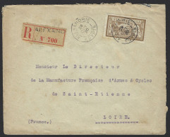 F12 - Egypt Alexandria French Office - Registered Cover 1920 To Saint-Etienne France - Briefe U. Dokumente