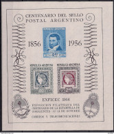 1956 Argentinien Mi. Bl. 11 Yv. BF 10 **MNH  100 Jahre Briefmarken In Argentinien - Ongebruikt