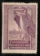 VV-209 1910 Exposition De Bruxelles Vignette MH* - Autres & Non Classés