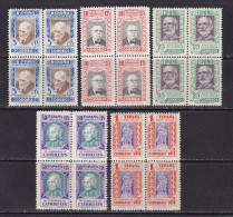 1937 - España - Beneficiencia - Edifil 12/16 - Pedagogos - Bloque 4 - MNH - Bienfaisance