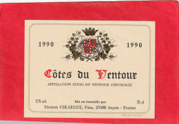 COTES DU VENTOUX  .  1990 - Côtes Du Ventoux