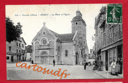 64  ARUDY - LA PLACE ET L'EGLISE - SUPERBE - Arudy