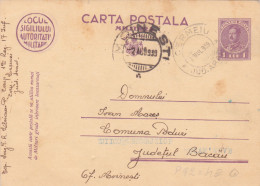 Romania, 1939, WWII  Censored, CENSOR, POSTCARD STATIONERY - Cartas De La Segunda Guerra Mundial