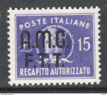 Trieste A 1949 Recapito Sass.Rec.3 */MVLH VF/F - Poste Exprèsse