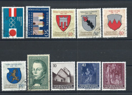 Liechtenstein N°387/96 Obl/** (FU/MNH) 1964 - Sujet Divers - Oblitérés