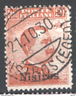 Egeo Nisiro 1921 Sass.11 O/Used VF/F - Egée (Nisiro)