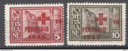 Egeo 1945 Sass.132/33 **/MNH VF/F - Egée (Duitse Bezetting)