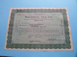 NATIONAL TEA C°. - Shares - N° TTNC 3034 - Anno 1929 ( See / Voir Scan) USA ! - M - O