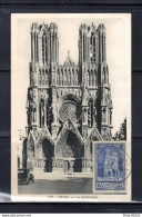 1938 " CATHEDRALE DE REIMS " Sur Carte Maximum N° YT 399. Parfait état. Voir Les 2 Scans. CM A SAISIR ! - 1930-1939