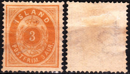 ICELAND / ISLAND 1901 Figure In Oval. 3A Large 3, MH No Gum - Neufs