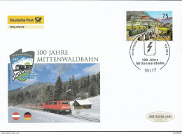 2012 Deutschland  Allem. Fed. Germany  Mi. 2951 FDC    100 Jahre Mittenwaldbahn. - 2011-…