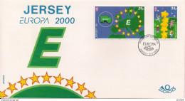 2000 Jersey Mi. 922-3 FDC   Europa  Kinder Bauen Sternenturm - 2000