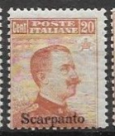 Italy 1912 Aegean Mnh ** Scarpanto No Watermark 280 Euros - Aegean (Scarpanto)