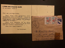 LETTRE TP COQ DE DECARIS 0,30 Paire De Carnet + TROYES 0,10 OBL.29-6 1966 PARIS 42 - 1962-1965 Coq De Decaris