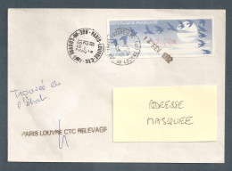 France, Distributeur, 161, LISA, Type C, Oblitéré, TTB, Avec Inscription Paris Louvre CTC, 1 Enveloppe - 1990 « Oiseaux De Jubert »