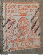 ITALIA, PARMA, 15c Rouge, DENTELE, FAUX - REIMPRESSION ?? ........ PHI ...... CL1-5-4f - Parma