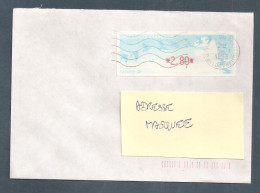 France, Distributeur, 198, LISA, Type C, Oblitéré, TTB, 1 Enveloppe - 1990 « Oiseaux De Jubert »