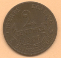 2 CENTIMES  1908 Ttb   DANIEL DUPUIS - 2 Centimes