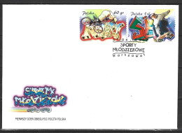 POLOGNE. Timbres De 1999 Sur Enveloppe 1er Jour. Vélo Free Style/Roller En Ligne. - BMX