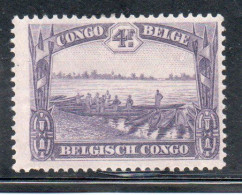 BELGIAN CONGO BELGA BELGE 1931 1937 1932 CANOES AT STANLEYVILLE 4fr MH - Neufs