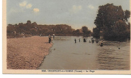 Champigny-sur-Yonne - La Plage [colorisée] - Champigny