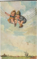 1211 - Couple  D'enfants Sur  Fils Téléphoniques - Fialkowska, Wally