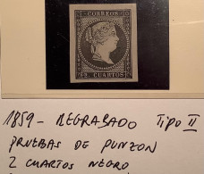 Spain/España1859 2 Cuartos Rare Die Proof/prueba De Punzon (pruebas Espagne Epreuve Isabel II - Unused Stamps