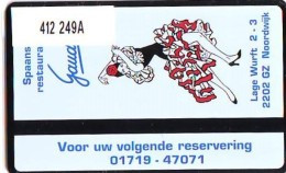 Telefoonkaart  LANDIS&GYR NEDERLAND * RCZ.412  249a * Spaans Restaurant  Gaudi *  TK * ONGEBRUIKT * MINT - Private