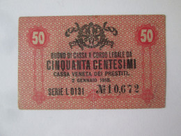 Italy 50 Centesimi 1918 CVP Austrian Occupation Of Venezia Banknote See Pictures - Occupation Autrichienne De Venezia