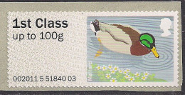 GB 2011 - 14 QE2 1st Mallard Duck Post & Go Umm SG FS 16 ( J987 ) - Post & Go (automaten)