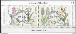 1982 Schweden M. Bl 10 Used Wilde Orchideen - Oblitérés