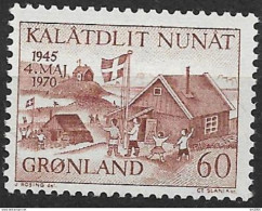1970 Grönland Mi.  76 **MNH   25. Jahrestag Der Befreiung Dänemarks - Ungebraucht