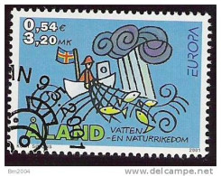 2001  Aland   Mi. 191  Used  Europa: Lebensspender Wasser. - 2001