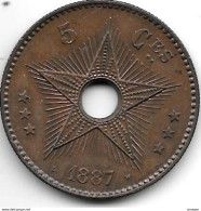 *congo 5 Centimes 1887  Km3 Xf+!!!! - 1885-1909: Leopoldo II