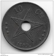 *Belgian Congo 10 Centimes 1889  Km 4  Xf+ !!! - 1885-1909: Leopoldo II