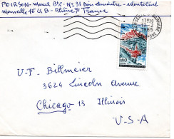 70885 - Frankreich - 1965 - 0,60F St Flour EF A Bf MARSEILLE -> Chicago, IL (USA) - Lettres & Documents